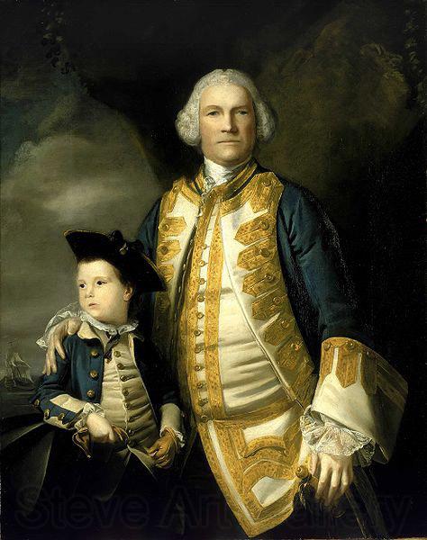 Sir Joshua Reynolds Portrait of Francis Holburne with his son, Sir Francis Holburne, 4th Baronet Norge oil painting art